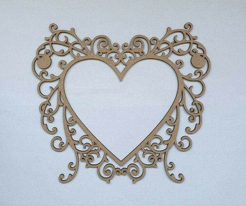 Wooden frame mdf heart - mdf, shape