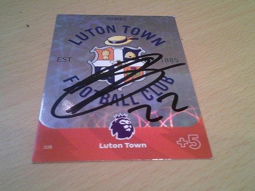 Signed luton town badge - signed,