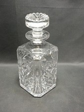 Royal Doulton Georgian Crystal Square Decanter Vintage Cut Glass Whisky READ