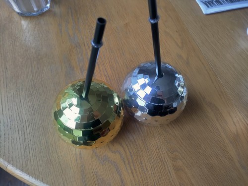 Two disco drinking - disco, ball