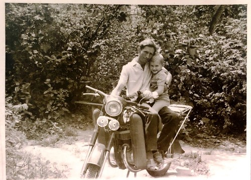 1960s motorcycle man child - man,