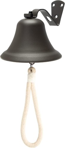 Black hanging dinner bell - black,