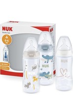 NUK First Choice+ Baby Bottles Set 0-6 Months Pack of 3, 300 Ml