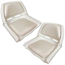 2x Folding Boat Seat Padded Marine Vinyl White Yacht Yishing Rib Speedboat