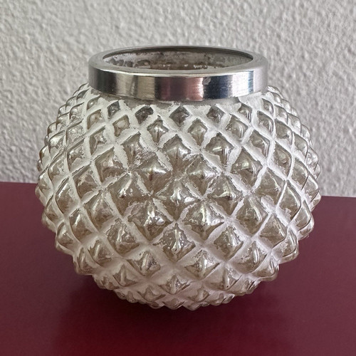 Mercury glass votive holder - glass,