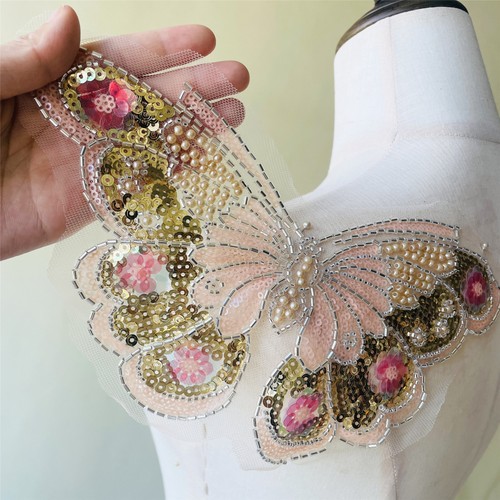 Beaded lace applique sew - beaded,