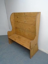 An Amazing Georgian Antique / Old Pine Waxed 2 Seater Farmhouse Settle / Bench