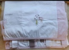Mamas and Papas 50" X 61" Nursery Curtains White/Pink Lined
