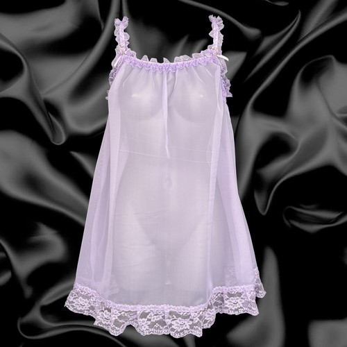 Lilac sheer soft nylon - sheer, sissy