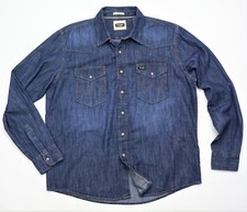 New Wrangler Denim Shirt Regular Fit 100% Cotton Men's Sizes S-XXL