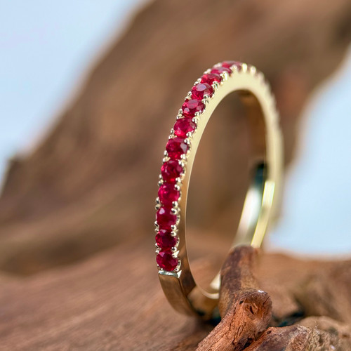 9ct yellow gold ruby eternity - gold,