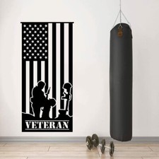 American Flag Veteran Wall Sticker Art Decal for Boys Girls Room Bedroom Decals