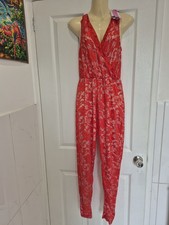 Red Lace Jumpsuit S/M Bnwt
