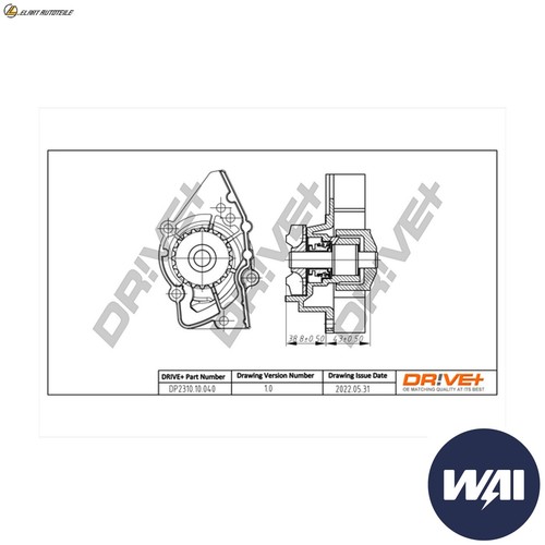 Water pump dp2310 040 - pump, for