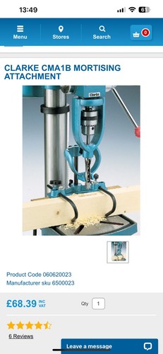 Mortising attachment clarke - attachment,