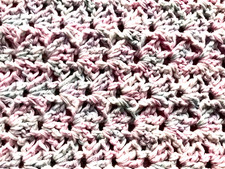 Crochet Baby Blanket Hand Made in Acrylic DK yarn 31” x 31” in Pastel Random