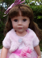 BEAUTIFUL GOTZ HANNAH DOLL IN PRETTY PINK PARTY DRESS