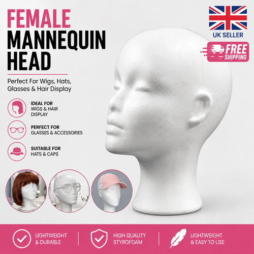 Female mannequin head wig hat - female,