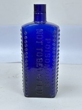60326 Old Vintage Antique Glass Poison Bottle Patent Hobnail NTB