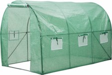 Polytunnel Garden Greenhouse Walk-in With Zip Doors Windows 3M x 2M Poly tunnel