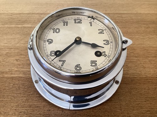 Hermle eight day ships clock - eight, ~