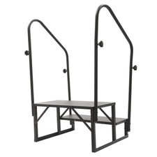 2-Steps RV Stair Camper Step Porch Stair Swimming Pool Ladder 204kg/450lbs