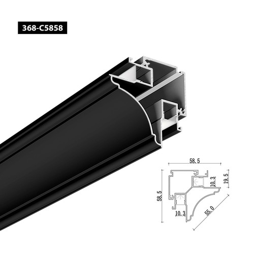 Black aluminium led strip - 1m,