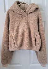 Womens Cropped Beige Fluffy