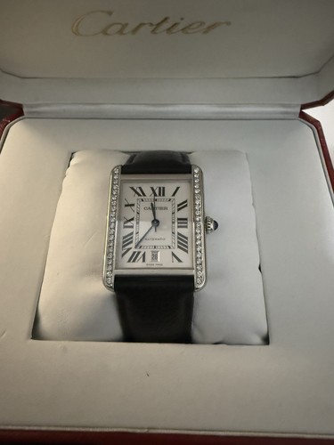 Cartier tank with diamond - cartier,