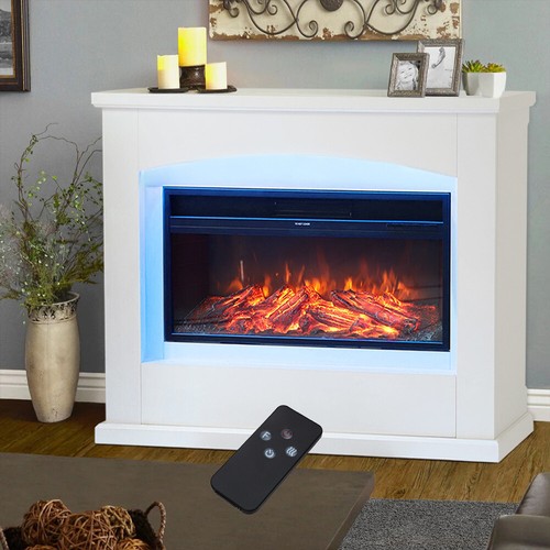 White freestanding fireplace - white,