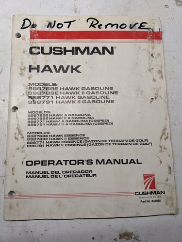 Cushman operators manual - cushman,