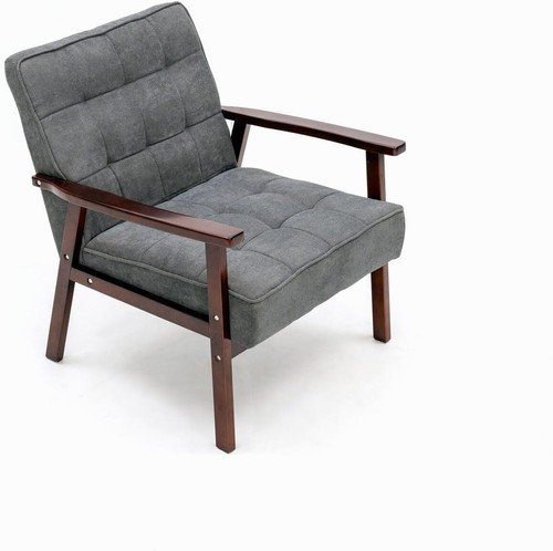 Armchair sofa linen solid wood - armchair,