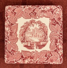 Mason's Ironstone Vista Pink Trivet / Teapot Stand 15cm x 15cm