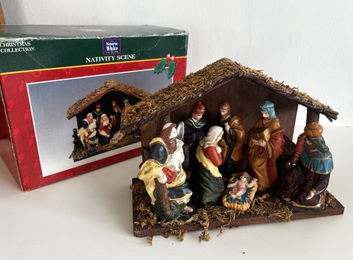 Vintage nativity scene stable - vintage,