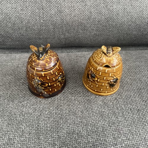 Pair vintage ceramic beehive - pair,