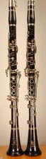 Pair of Bb wooden clarinets