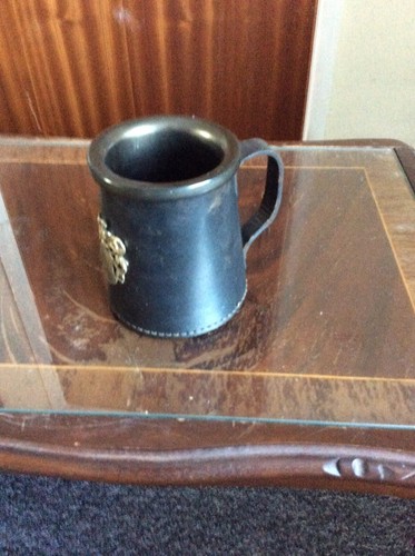 Real hide leather drinking - leather, cup