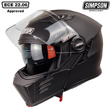 Simpson Darksome Mod Bandit Helmet Road Legal Matt Black Internal Visor UK