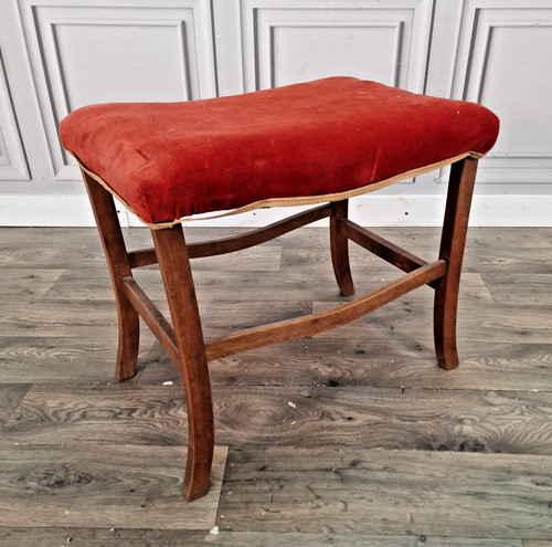Vintage upholstered stool - vintage,