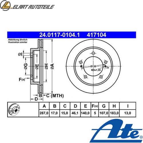Brake discs 0117 - brake, 24.0117-0104.1
