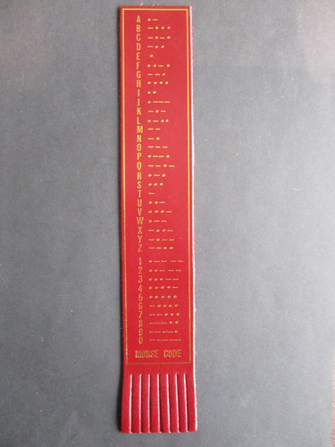 Leather bookmark morse - leather, code