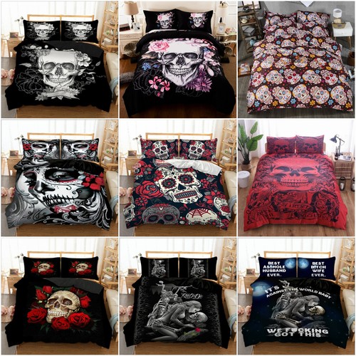 Gothic skull duvet quilt cover - gothic,