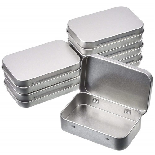 Metal hinged tin box - tin, container