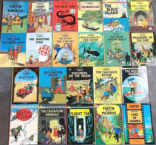 Tintin book set 23 vintage - set,