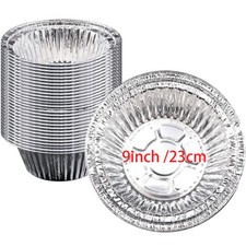 20PCS 9 Inch Durable Aluminium Tin Foil Trays Round For Cooking & Storage & Oven