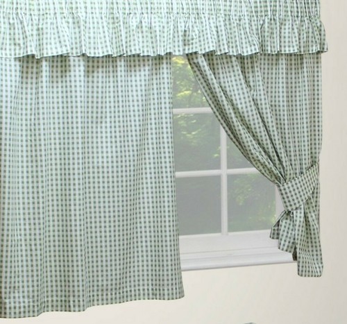 Gingham check 48 sage - gingham, 46"