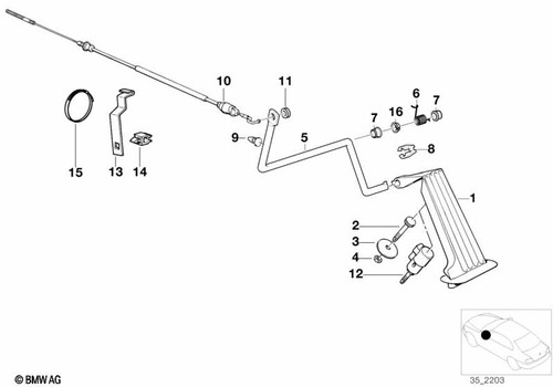 Bmw genuine accelerator bowden - bmw,