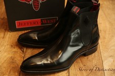 Jeffery West Black Bonded Leather Chelsea Boots Shoes UK 8.5 F US 9.5 EU 42.5