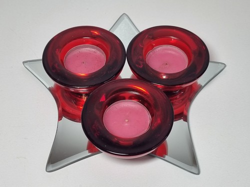 Mirror star candle - candle, plate