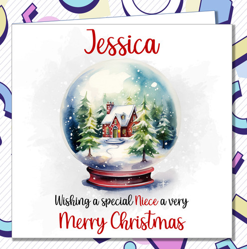 Personalised snow globe - snow,